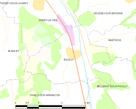 Mapa obce Éguilly