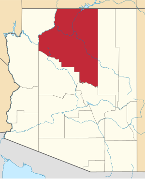 Zemljovid savezne države Arizona, označeno: Coconino County