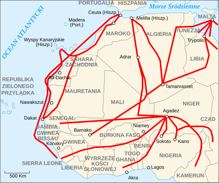 File:Carte des routes d'immigration africaine vers l'Europe-pl.svg