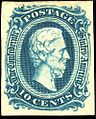 Davis on an 1863 Confederate stamp