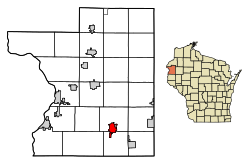 Location within Polk County and Wisconsin