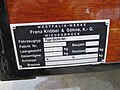 1958 Westfalia Wolfsburg trailer name plate