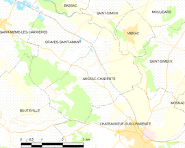 Mapa obce Angeac-Charente