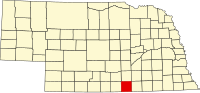 Map of Nebraska highlighting Webster County