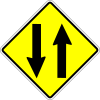 Two-way traffic zone