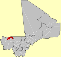 Localização de Nioro Cercle no Mali