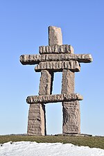 Inuksuk à côté de Toronto, près du lac Ontario.