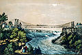 A lithograph of a full view of the bridge