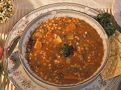 Vegetable beef barley soup