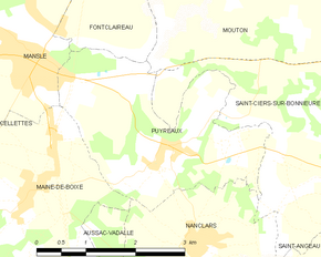 Poziția localității Puyréaux