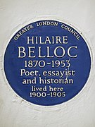 Hilaire Belloc 1870-1953 Poet Essayist and Historian lived here 1900-1905 (3).jpg