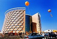 Large round building, with cross-hatched superstructure