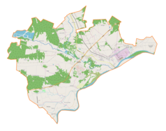 Mapa konturowa gminy Połaniec, u góry nieco na prawo znajduje się punkt z opisem „Antoszówka”