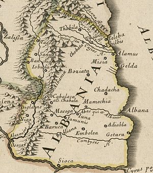 Адиабла (Adiabla) на карте 1667 года