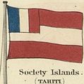 Drapeau des îles de la Société (Tahiti), Johnson’s new chart of national emblems, 1868 .