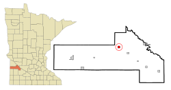 Location of Clarkfield within Yellow Medicine County, Minnesota