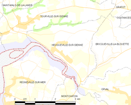 Mapa obce Heugueville-sur-Sienne