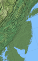 Shaded relief map