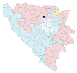 Location of Usora municipality within Bosnia and Herzegovina.