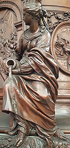 Detail of the pulpit – "Temperance"