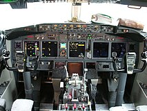 Glass cockpit of the Next Generation 737-800