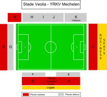 Plan du Stade Veolia Achter de Kazerne