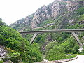 Le viaduc de Scarassoui vu de la partie supérieure de la ligne.