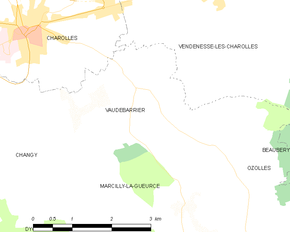 Poziția localității Vaudebarrier