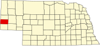 Map of Nebraska highlighting Banner County