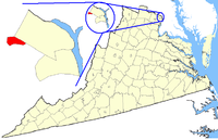 Location of Falls Church in Virginia