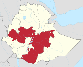 Kart over Oromia