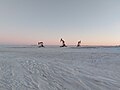 Pumpjacks at dusk on New Year's Day 2022