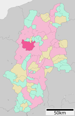 Location of Azumino in Nagano Prefecture