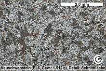 Detailansicht Schnittfläche Meteorit Neuschwanstein II