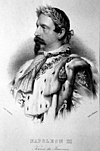 Napoleon III, lithographie d'Adolf Dauthage, vers 1860.