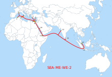 Konnektivitäten von SEA-ME-WE-2
