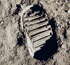 Footprint of Buzz Aldrin on the Moon