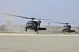 Sikorsky UH-60 Blackhawks participating in California National Guard Best Warrior Competition at JFTB Los Alamitos, 2011