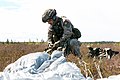 A landed Portuguese Paratrooper