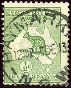 1913 Half d Australia Haymarket SG1.jpg