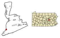 Location of Herndon in Northumberland County, Pennsylvania.