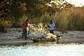 Vissers met net aan de Okavango