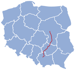 A Varsó–Krakkó-vasútvonal útvonala