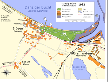 Plan of Danzig Brösen, 1932