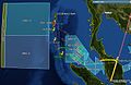 Map of search areas in the Andaman Sea used by the Indian Navy/Peta kawasan carian di Lautan Andaman yang digunakan oleh Tentera Laut India/印度海军所使用的安达曼海搜索区域的地图