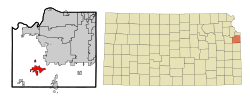 Location within Johnson County and Kansas