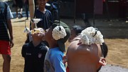 The popular children's cracker eating competition while their hands being tied to the back