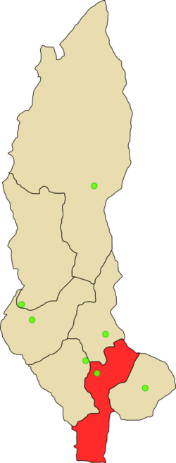 Location of Chachapoyas in the Amazonas Region