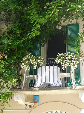 Balconies in a side street of Orta San Giulio