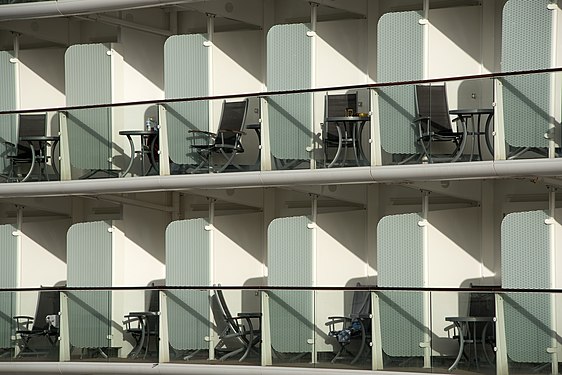 Celebration X Reflection cruise ship balconies.